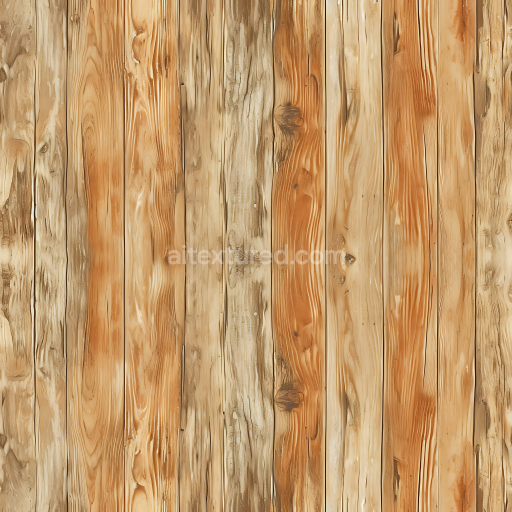 Seamless 3D Weathered Pine Wood Planks PBR Texture with Knots and Grain Detail
