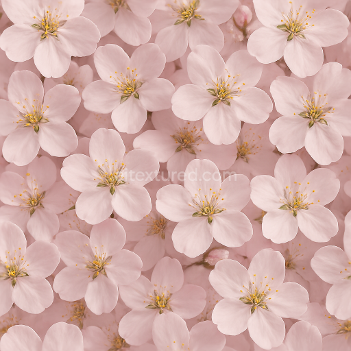 Seamless 3d texture pbr 8k cherry blossom flower canopy flower petals closeup photorealistic