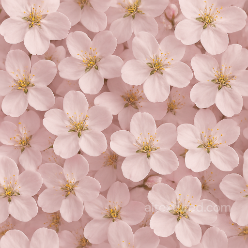 Cherry Blossom Flower Canopy Flower Petals Closeup Photorealistic seamless Flowers PBR texture