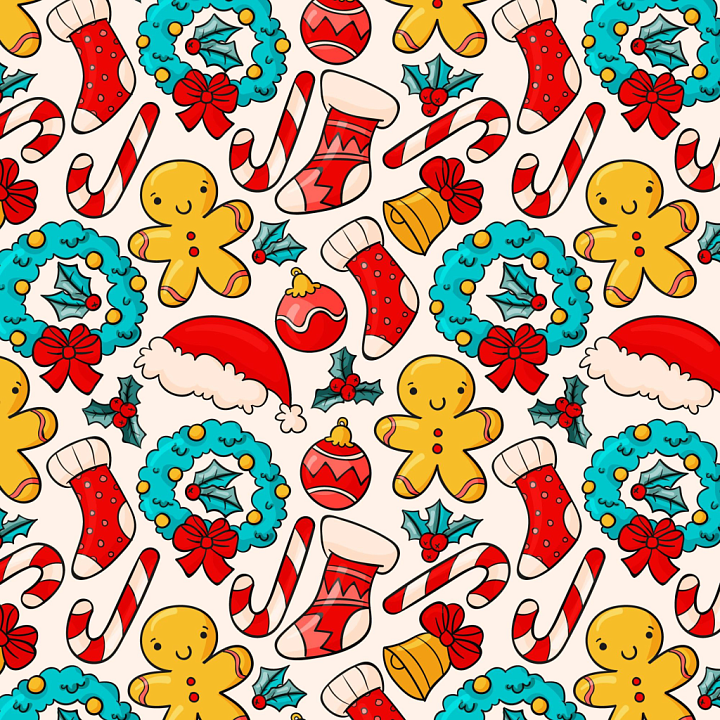 All Christmas Digital paper of Colorful Christmas Digital Paper Pattern… seamless PBR texture preview