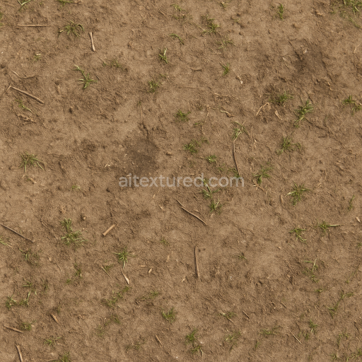 Seamless 3d texture pbr 8k dirt dusty with muddy spots and fallen twigs natural trail surface