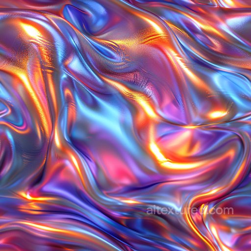 Seamless 3D PBR Texture of Glossy Iridescent Fluid with Multi-Color Flow texture preview