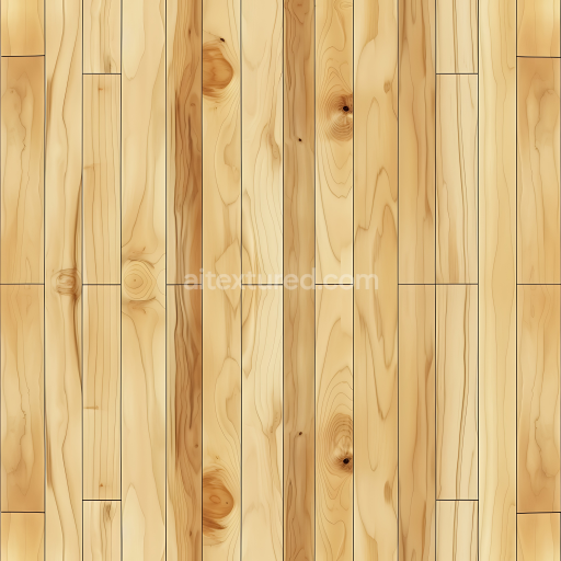 Seamless 3D Pine Wood PBR Texture Featuring Natural Knots and Light Grain Pattern