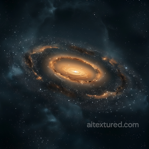 Galaxy PBR Texture Featuring Glowing Orange Nebula and Starfield seamless Star, space, planets PBR texture
