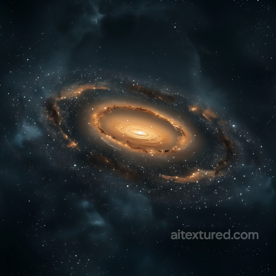 Galaxy PBR Texture Featuring Glowing Orange Nebula and Starfield Star, space, planets texture preview