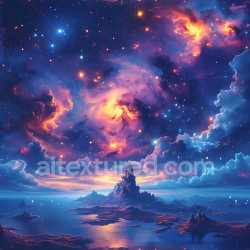 seamless Seamless 3D Space PBR Texture Featuring Vibrant Cosmic Nebula and Starfield with Glowing Clusters texture 8k free download PBR