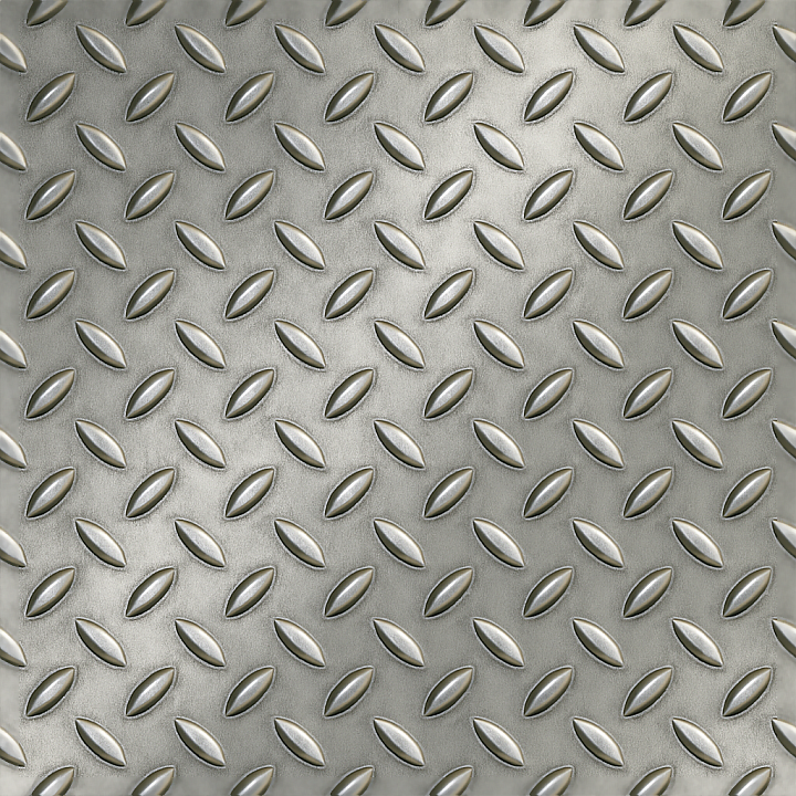 Tactile Plate With Uniform Bumps On Polished Steel Surface seamless PBR texture preview