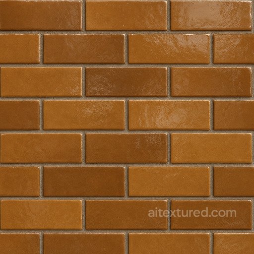 Glazed Bricks Glossy Finish seamless Brick PBR texture