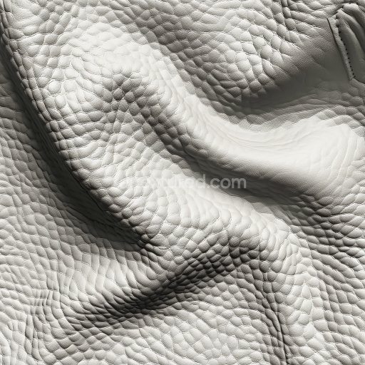 Seamless 3D White Pebbled Leather PBR Texture with Natural Grain and Wrinkles