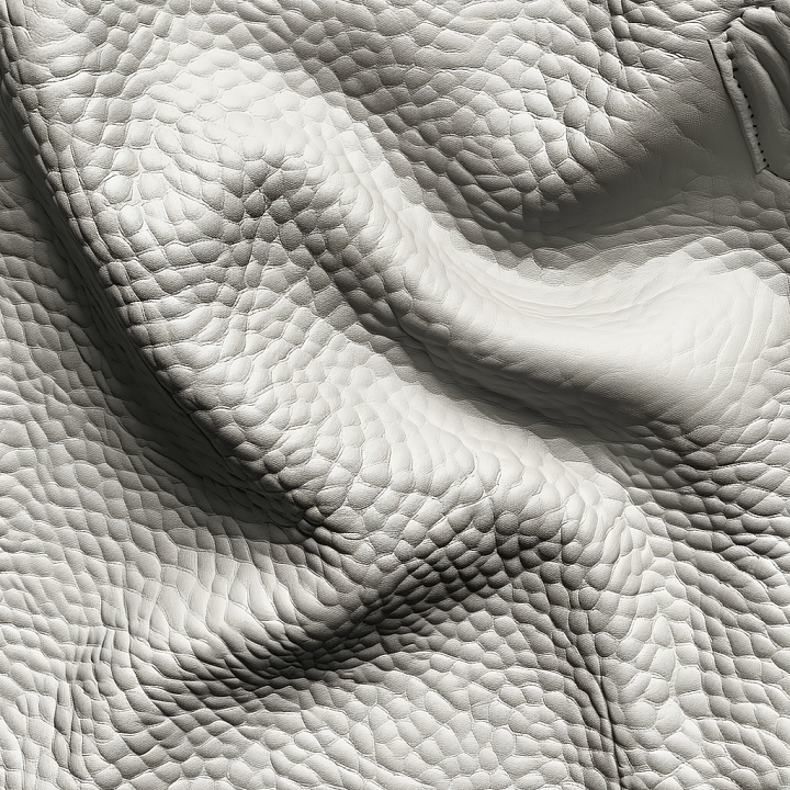 White Pebbled Leather with Natural Grain and Wrinkles seamless PBR texture preview
