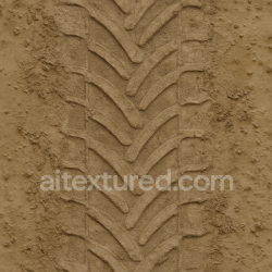 seamless Seamless 3d texture pbr 8k old print tire tread on muddy track with faded tread and wet mud splash texture 8k free download PBR