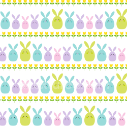 seamless Seamless 3D PBR Texture Featuring Colorful Easter Bunny & Tulip Pattern texture 8k free download PBR