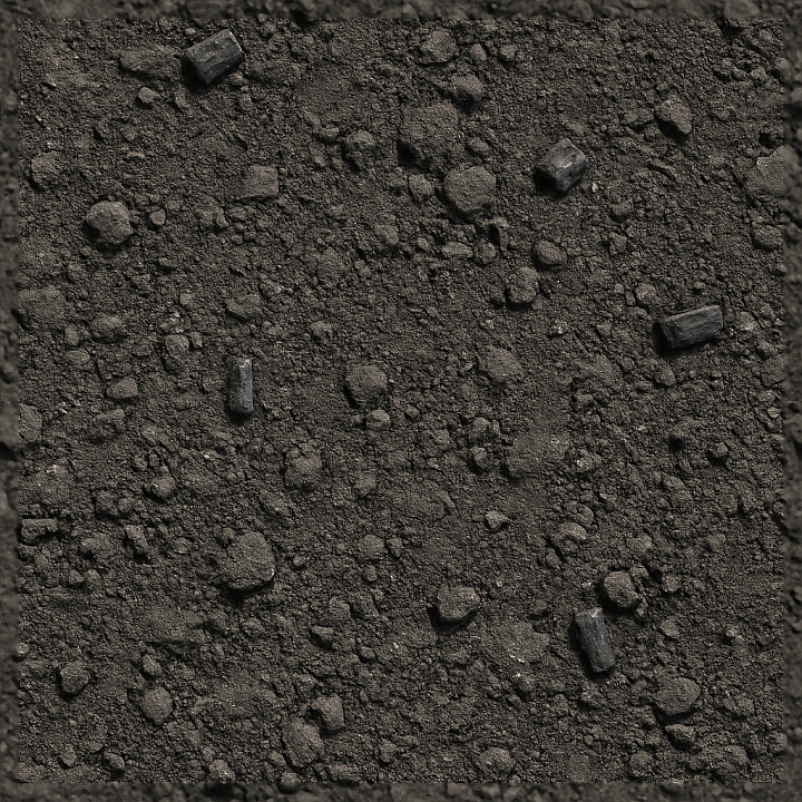 Of Volcanic Ash Ground With Charcoal Fragments And Dry Soil seamless PBR texture preview