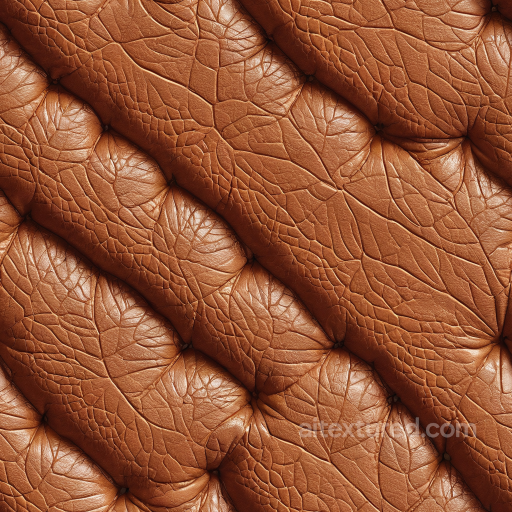 Quilted Vintage Brown Leather Texture with Aged Wrinkled Grain seamless Leather PBR texture