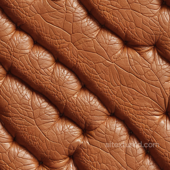 Quilted Vintage Brown Leather Texture with Aged Wrinkled Grain Leather texture preview
