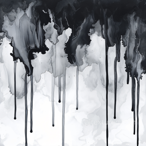 Alcohol Ink PBR Texture with Black and White Ink Drips and Wisps seamless Alcohol ink PBR texture