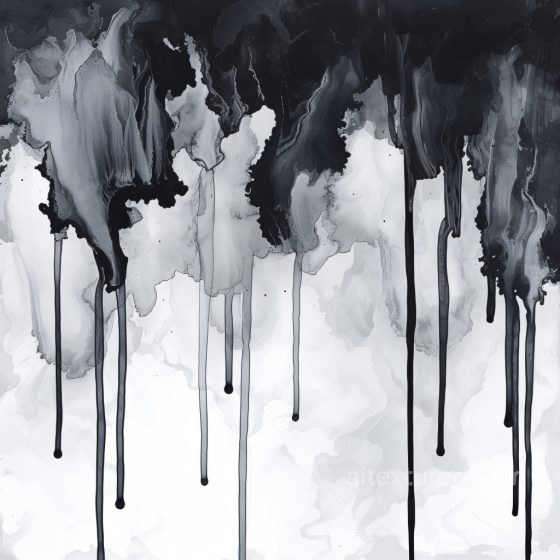 Alcohol Ink PBR Texture with Black and White Ink Drips and Wisps Alcohol ink texture preview