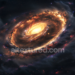 seamless Seamless 3D Space PBR Texture Featuring Fiery Spiral Galaxy with Nebula Clouds texture 8k free download PBR