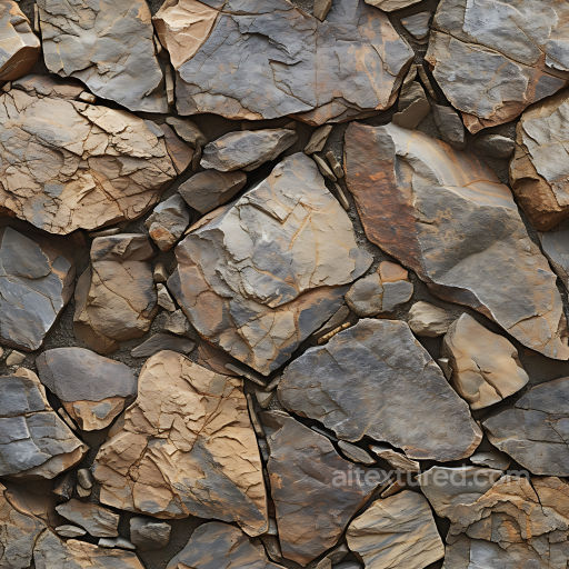 Weathered Stone Wall PBR Texture with Layered Flat Rocks seamless Stone PBR texture