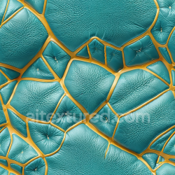 seamless Seamless 3D cracked teal leather PBR texture with mustard yellow panel seams texture 8k free download PBR