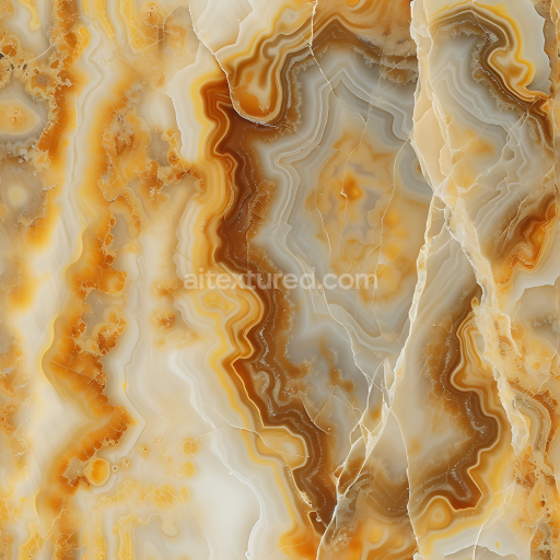 Seamless 3D Honey Onyx Marble PBR Texture with Organic Vein Patterns