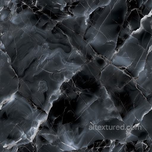 Black Natural Marble PBR Texture with Subtle Veins and Glossy Finish seamless Marble PBR texture