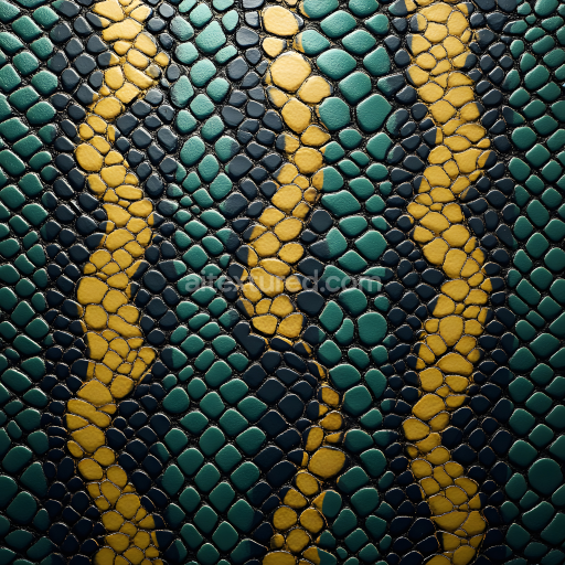 Seamless 3D PBR Texture of Stylized Glossy Reptile Skin with Distinctive Scaled Pattern