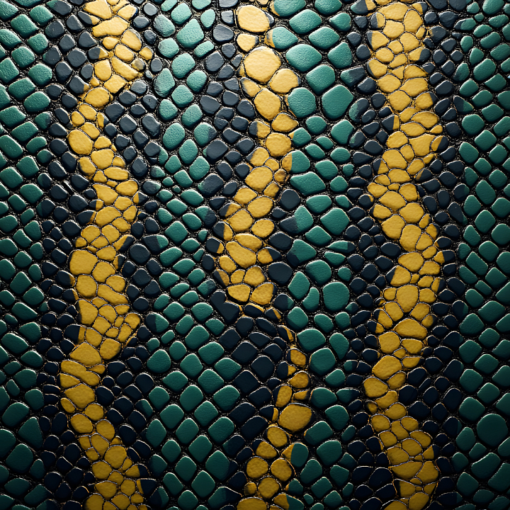 Stylized Glossy Reptile Skin with Distinctive Scaled Pattern seamless PBR texture preview