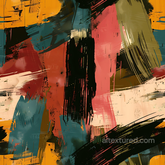 Stylized Abstract Camouflage PBR Texture with Bold Brushstroke Pattern and Earth Tones Color Camouflage texture preview