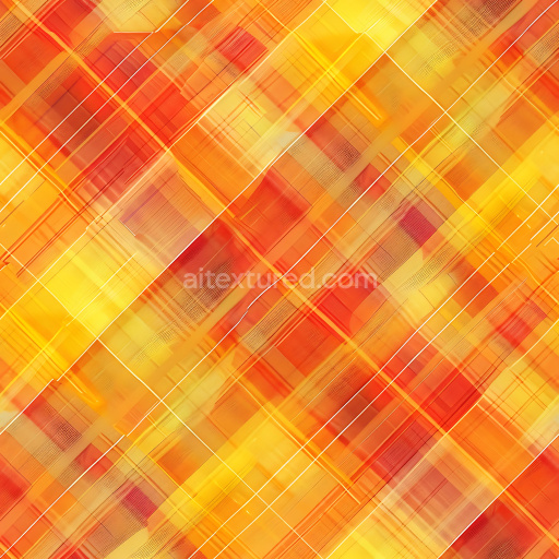 Seamless 3D Plaid Metal PBR Texture with Warm Orange and Red Geometry