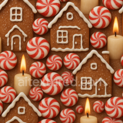 seamless Seamless 3d texture pbr 8k gingerbread house gingerbread icing holiday cookie peppermint candy texture 8k free download PBR