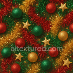 seamless Seamless 3d texture pbr 8k festive glittering tinsel strands red gold green texture 8k free download PBR