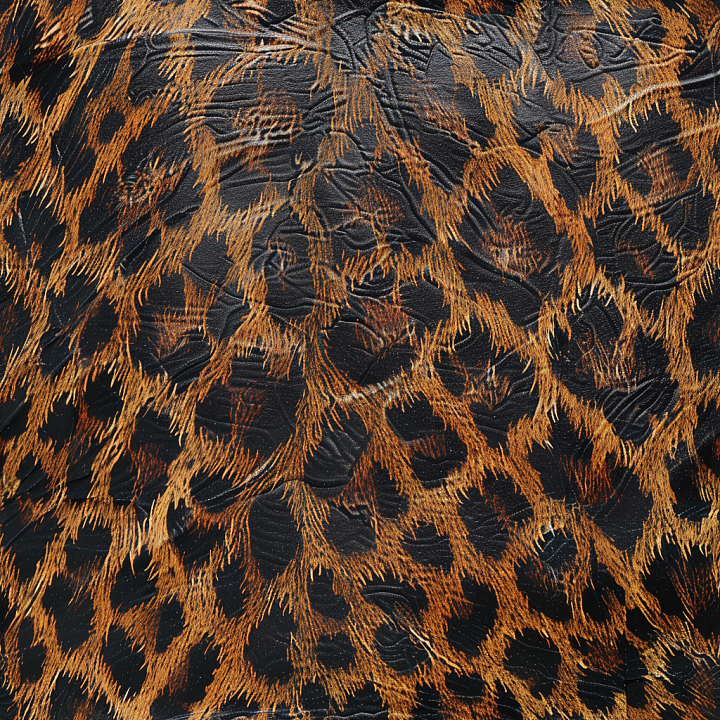 Patterned Glossy Black And Brown Leather With Fine Wrinkled Surface seamless PBR texture preview