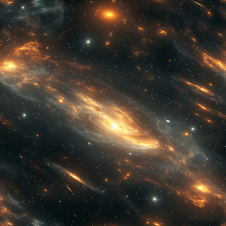 Space Featuring Dynamic Glowing Nebula and Starfield seamless PBR texture preview
