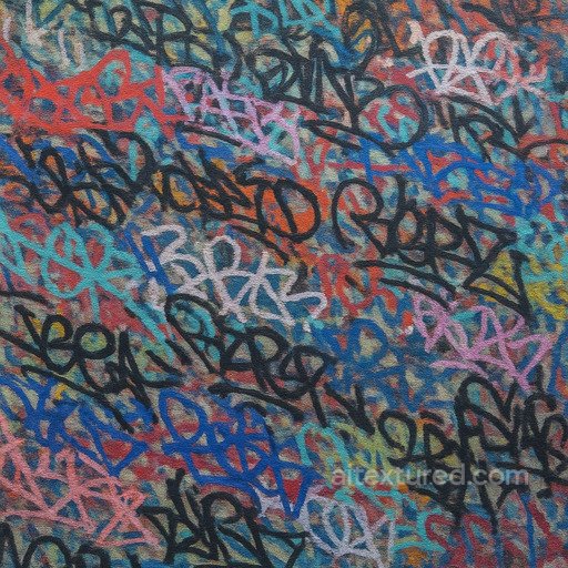 Graffiti Wall Layered Tags seamless Paint-coating PBR texture