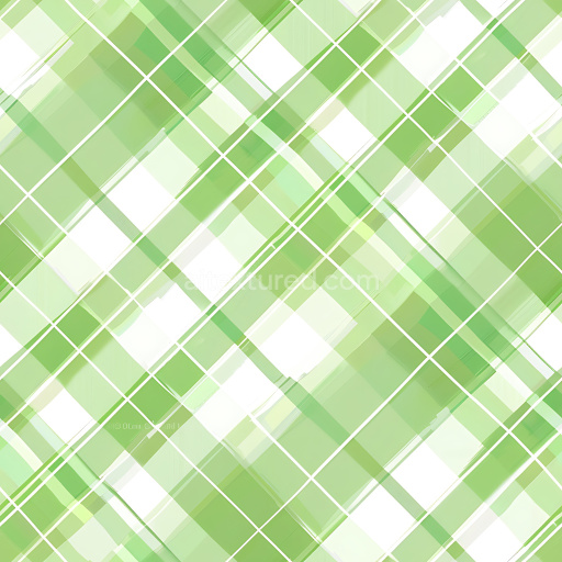 Seamless 3D PBR Plaid Texture Featuring Soft Green and White Overlapping Checks