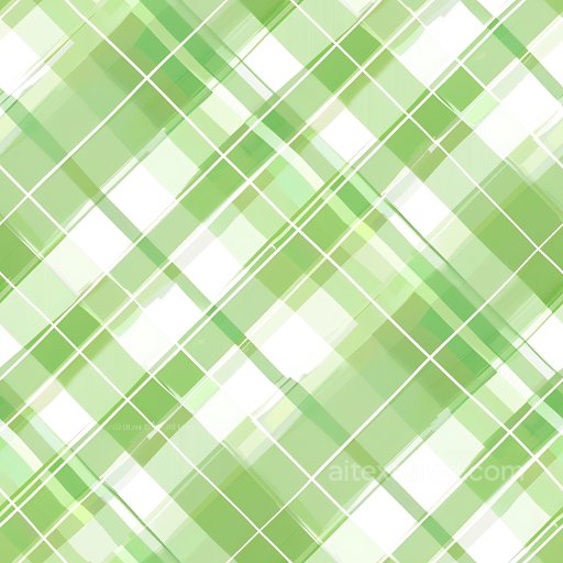 Seamless 3D PBR Plaid Texture Featuring Soft Green and White Overlapping Checks texture preview