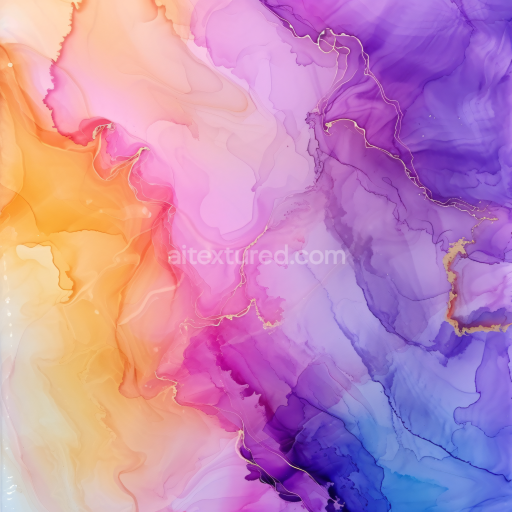 Seamless 3D Alcohol Ink PBR Texture Featuring Soft Purple and Pink Fluid Waves