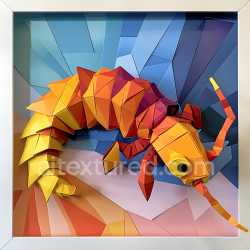 seamless Seamless 3D PBR Centipede Origami Texture with Geometric Colorful Segments texture 8k free download PBR