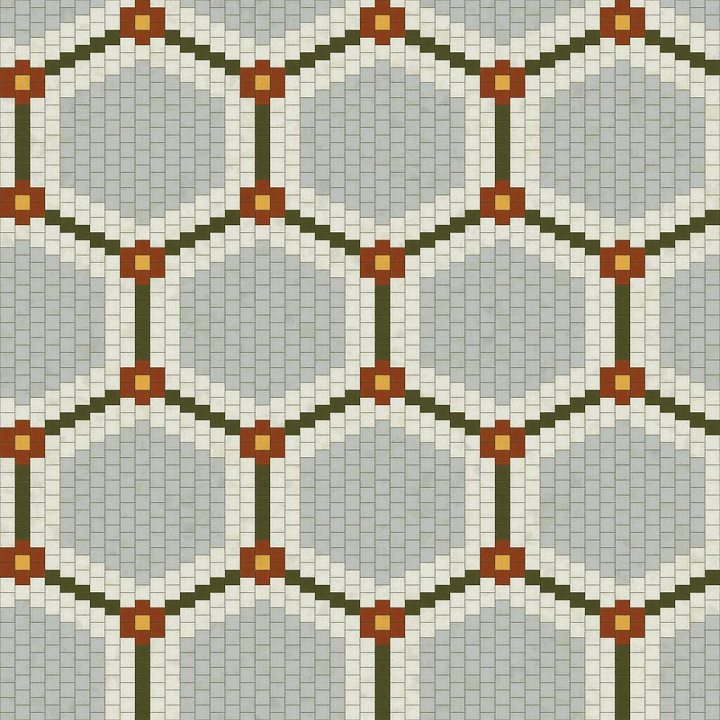 Vintage Tile with Hexagonal Pattern for Restaurants seamless PBR texture preview