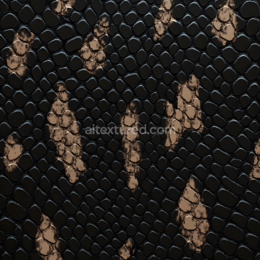 Preview — Seamless 3D Reptilian Skin PBR Texture with Smooth Scaled Surface and Brown Patch Variations