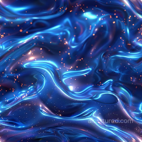 Glossy Blue Liquid Texture with Flowing Waves and Sparkling Particles Glossy texture preview