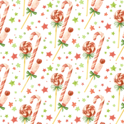 seamless Seamless 3D PBR Watercolor Christmas Texture with Candy Cane and Lollipop Pattern texture 8k free download PBR