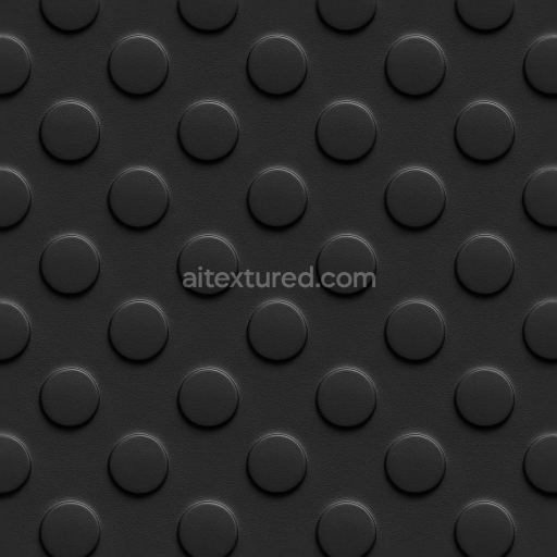 Seamless 3d texture pbr 8k tactile plate circular bumps on matte black injection molded thermoplastic plate
