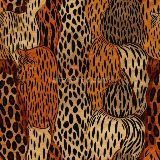 Seamless 3D PBR Leopard Print Fabric Texture with Warm Earth Tones