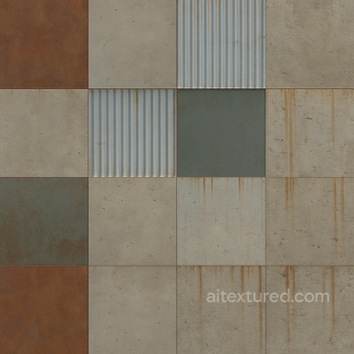 Smooth Concrete Surface With Weathered Steel Accents Surfaces, smooth, rough texture preview