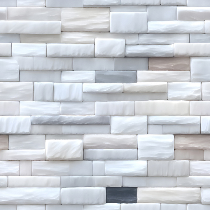 Cracked White Stone Wall with Subtle Chip Details Brick seamless PBR texture preview