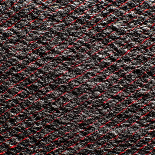 Felt PBR Texture Featuring Dense Black Fibers with Red Diagonal Lines seamless Felt PBR texture
