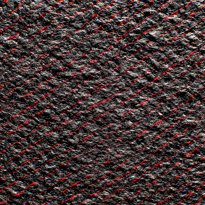Felt Featuring Dense Black Fibers with Red Diagonal Lines seamless PBR texture preview
