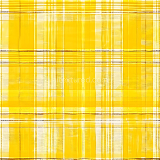Seamless 3D PBR Texture of Yellow and White Plaid Fabric with Subtle Line Weave